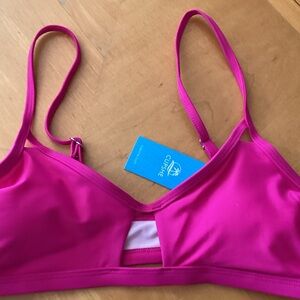 Cupshe Vibrant Hot Pink Cutout Bikini Top